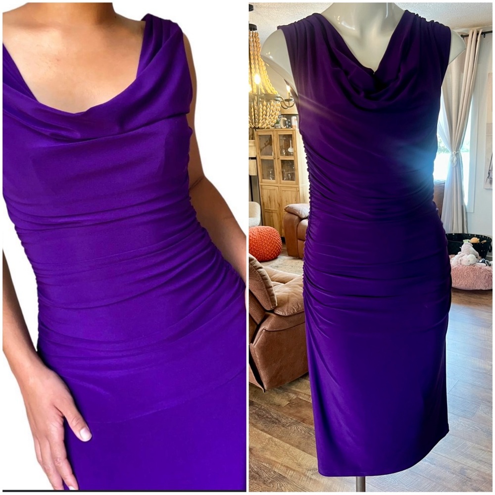 Joseph Ribkoff Elegant Purple Sleeveless Dress Size 4